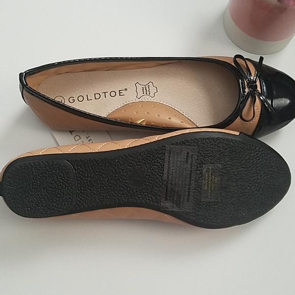 Flat Black Bow-Tie Camel Shoes - Picture 7 of 8